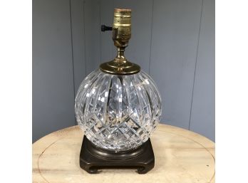 Lovely Vintage WATERFORD CRYSTAL Spherical Table Lamp With Brass Base - Great Condition - Over $500 Retail