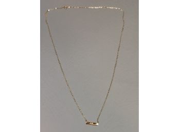 Fabulous ALL 14KT GOLD 18' Necklace With LOVE Pendant With Diamond - NOT Plated - Great Gift Idea ! WOW !