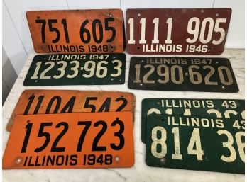 Group Lot Of Nine (9) All 1940s Soy Bean License Plates NOT MADE OF METAL - Made From Soybean Fibres