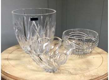 Three Fantastic Pieces Of Marquis WATERFORD Crystal - Ice Bucket With Tongs Along With Two Small Bowls
