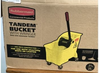Brand New - Never Used RUBBERMAID - COMMERCIAL Tandem Mop Bucket On Wheels With Wringer - NEW IN BOX !