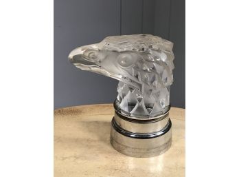 AS-IS Large Vintage LALIQUE Eagle Hood Ornament / Car Mascot - As - Is Damaged - Original Base - Display Piece