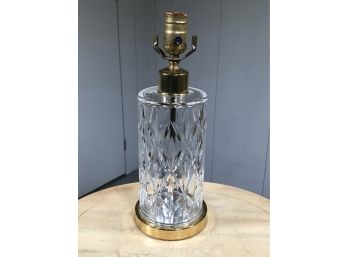 Fantastic Vintage WATERFORD Crystal Cylindrical Lamp - Great Condition With Brass Base - Over $600 Retail