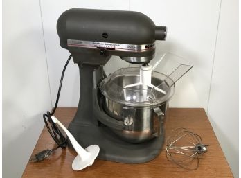 Amazing Like New KITCHEN AID Stand Mixer PRO LINE - Matte Gray Finish With Accessories Shown WORKS PERFECTLY !