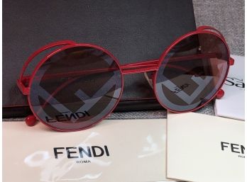 Fabulous $499 Retail Price - Brand New FENDI Sunglasses - Absolutely Authentic - Red With Case & Paperwork