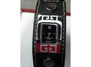 Fabulous $495 Genuine GIVENCHY - PARIS Ladies Watch - Black Leather Bracelet / Strap - GREAT GIFT ITEM
