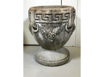 (1 Of 2) Wonderful Large Concrete Urn With Classic Greek Key Design - Great Condition - We Have Two Of These