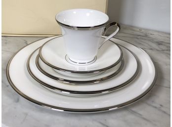 Fabulous Brand New $1600 LENOX Unopened China Service For 13 People In SOLITAIRE WHITE Pattern - 5-piece Set