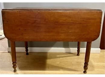 Vintage Wooden Drop Leaf Table W/ Single Drawer