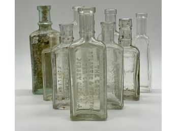 Lot Of Ten Vintage Glass Bottles