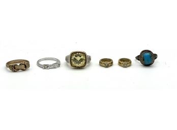 Lot Of Six Assorted Vintage Rings