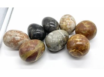 Lot Of Eight Marble Eggs & Balls