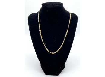 14K Gold 8 Inch Chain With Copper Accents 3 Grams In Weight - Note Light Wear In Pictures Marked AAJ