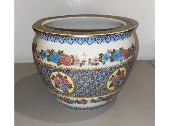 Vintage Hand Painted Porcelain Asian Planter