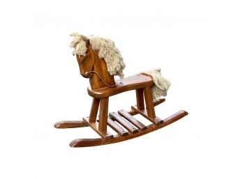 Oak Flat Seat Childs Wooden Rocking Horse