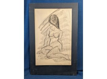 Simple And Elegant Nude Charcoal Sketch Of A Young Woman - Probably Kaaren Killeen