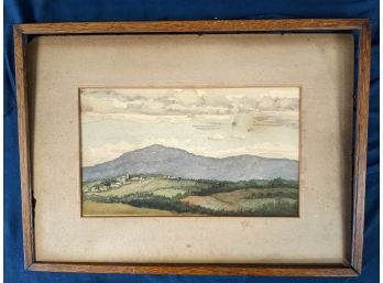 Antique Watercolor Painting Mat Marked 'Munger' Champhored Back Board