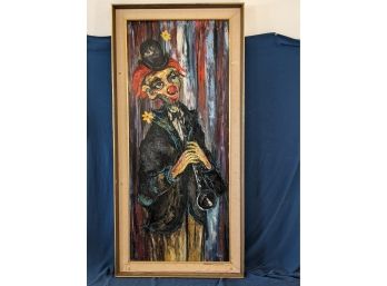 Signed Listed Artist Raymond Klee (1925-2013) Clown Painting On Board