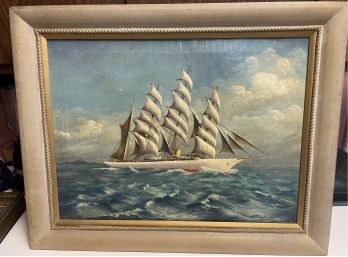 Fabulous Marine Painting By Listed Artist JJ McLaughlin