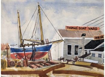 Watercolor Painting Of The Thomas Boat Yard Thomas' Toys ?