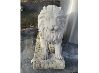 Big Art Deco Cement Lion Statue (New) (18'L--10'W--17'H)