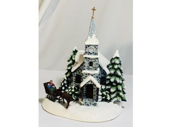 Thomas Kinkade 'Sunday Evening Sleigh Ride' Teleflora Light Up Christmas Village House