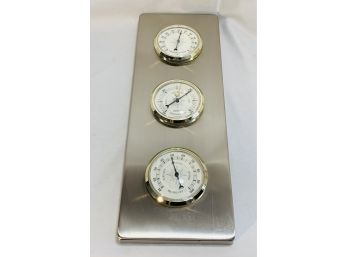 Stainless Steal Wall Hanging Barometer, Thermometer, & Humidity Gages