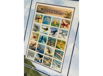 1999 American Aircraft Stamp Sheet In Frame