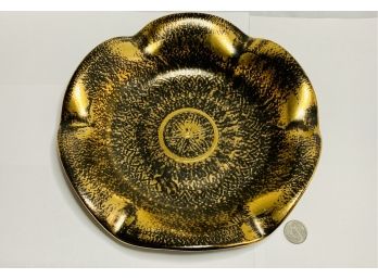 Vintage Hand Painted Black And Gold Porcelain Tray (stangel Black Gold)