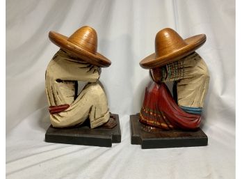 Large 'Siesta Guys'  Bookends 9 Inch Tall