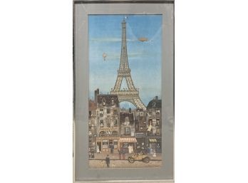 Michel Delacroix  - Naf Style La Tour Eiffel Lithograph