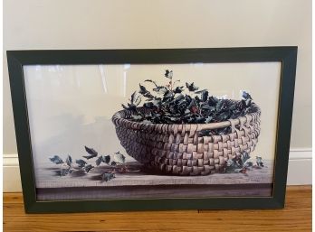 Festive Print Of Basket With Green Frame