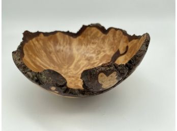 Artist Signed 2001 Handmade Alaskan Birch Wood Bowl - One Of A Kind