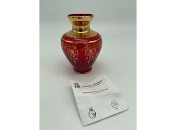 Vecchia Murano Vintage Red Glass Annealed With 24K Gold