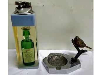 Vintage Lighter And Ashtray
