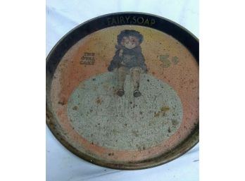 Round Metal Tray Fairy Soap Advertisement *Oval Cake*