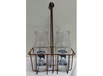 Brookside Dairy Bottles And Caddy