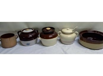 Five Small Vintage Stoneware Jugs