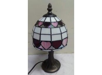 Small Tiffany Style Lamp Heart Shade