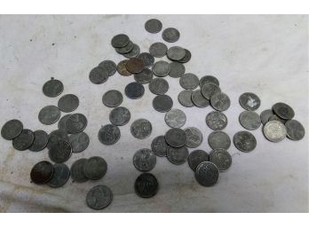 Large Group Of War Time Steel Pennies