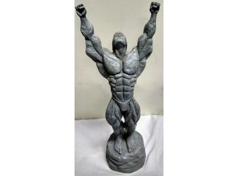 Stone Victory Body Builder Sculpture By Hackell