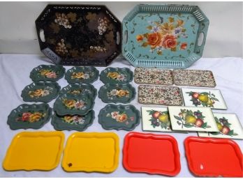 Grouping Of Mixed Tole Trays