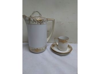 Noritake Tea Pot, Cup And Plates