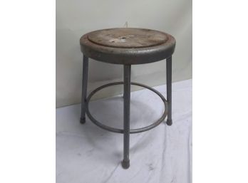 Small Industrial Stool Metal And Wood