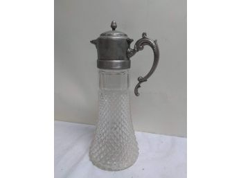 Cut Glass Pitcher With Ice Insert