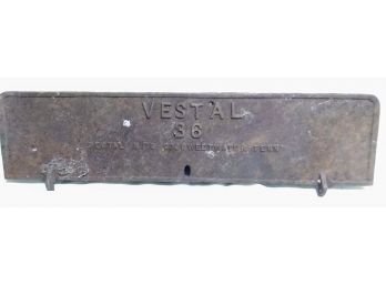 Large Cast Iron Vestal 36 Sign/Plaque