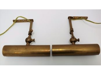 Pair Of Vintage Brass Mountable Wall Or Over Painting  Lights