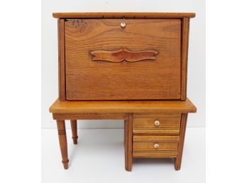 Antique Salesmans Sample Oak 2 Drawer Slant Top Desk