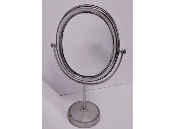 Vintage Polished Silver Tilt Top Vanity Mirror