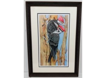 Connecticut Wildlife Artist David Stumpo Limited Edition Hand Signed & Numbered 8/50 Woodpeckers Lithograph